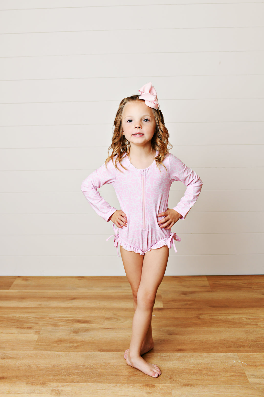 Pink Darling Bows Rash Guard Swimsuit - Swoon