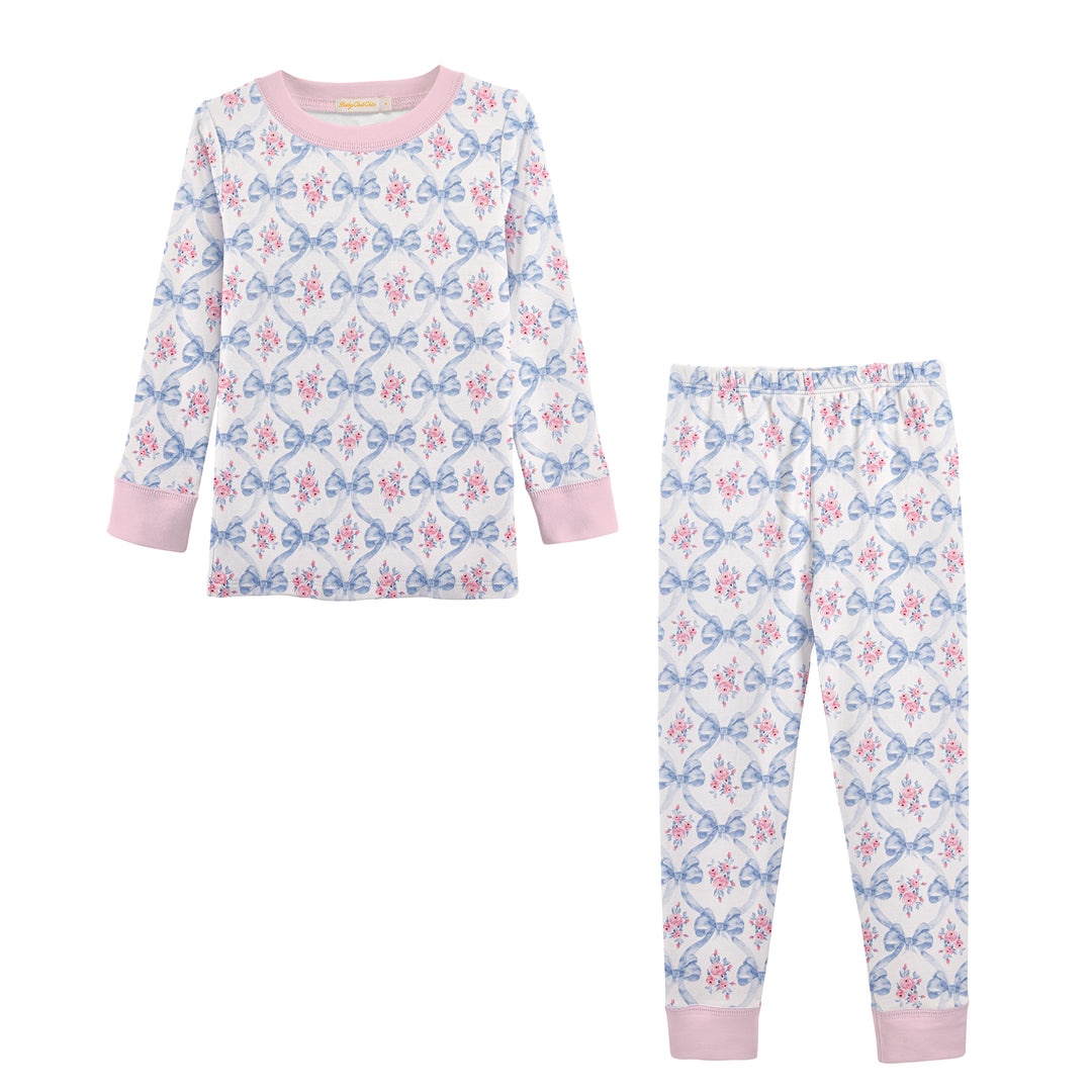 Bows & Blooms Pima Pajama Set - Baby Club Chic