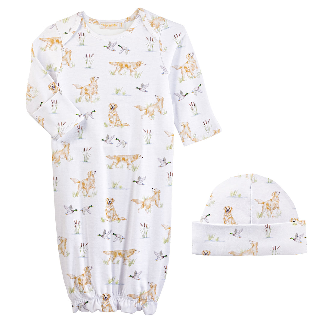 Goldens & Mallards Gown & Hat Set - Baby Club Chic