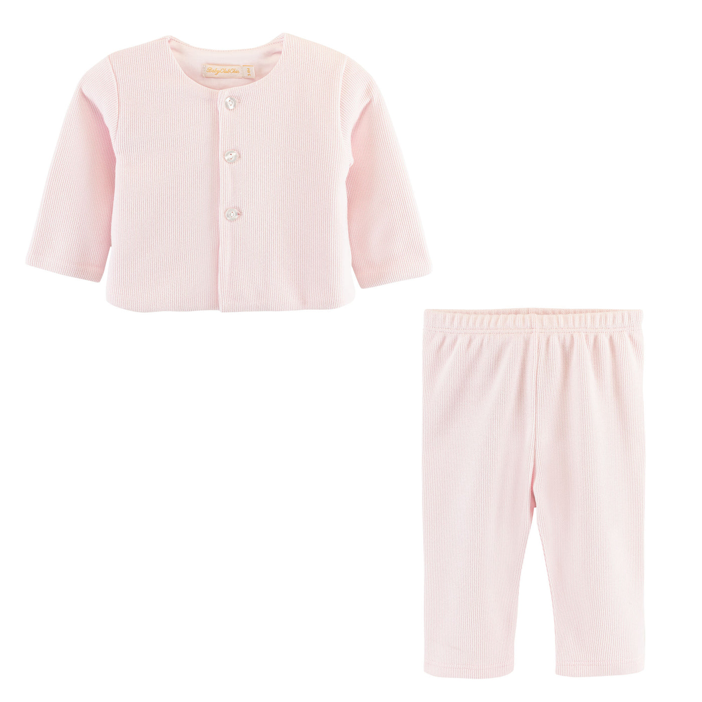 Pink Pima Cardigan Pant Set - Baby Club Chic