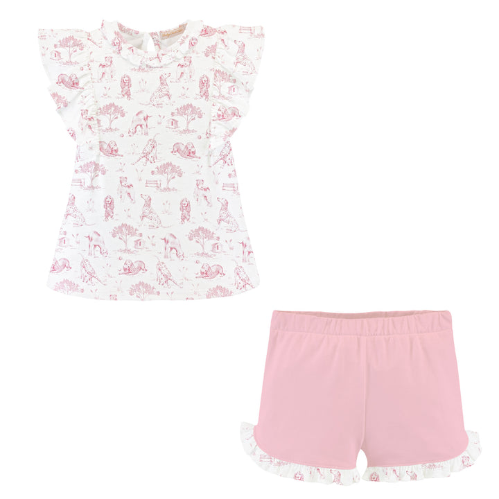 Pink Barking Bliss Short Set - Baby Club Chic