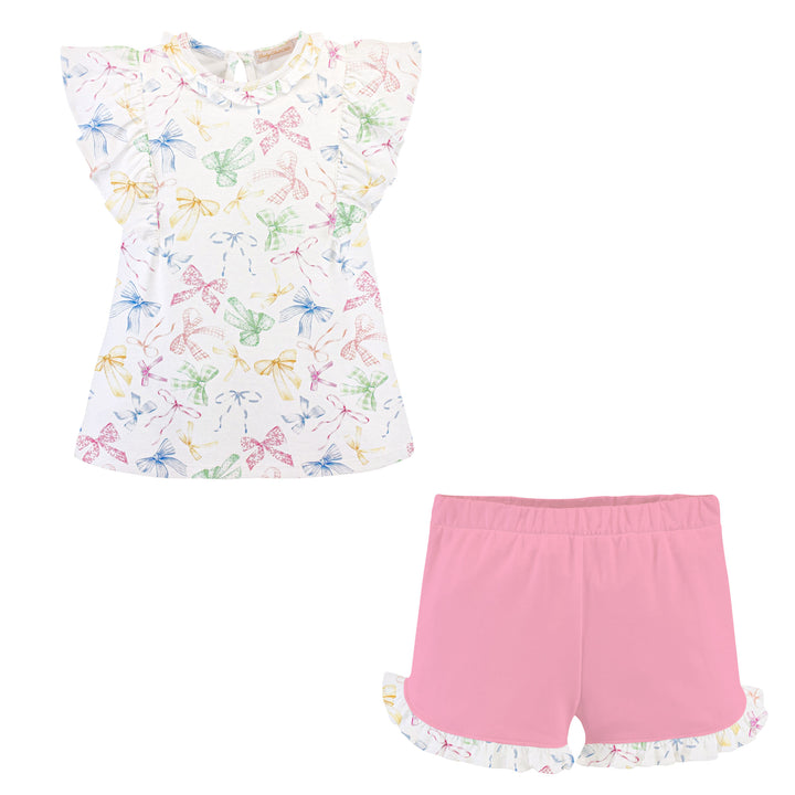 Colorful Bows Short Set - Baby Club Chic