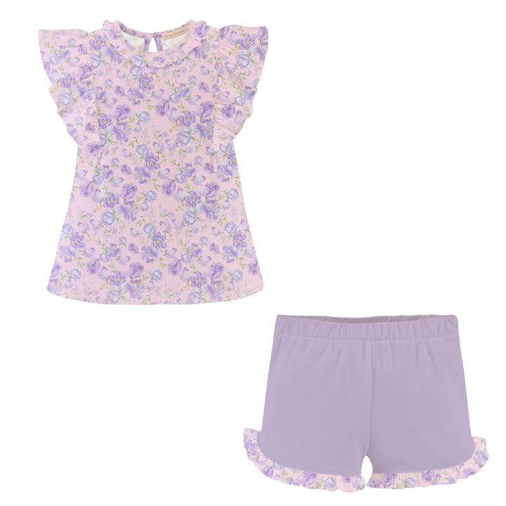 Lilac Floral Short Set - Baby Club Chic