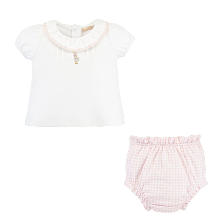 Springtime Goose Pink Diaper Cover Set - Baby Club Chic
