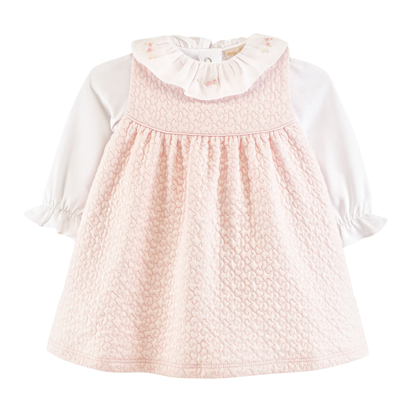 Hearts Jumper & Embroidered Ruffle Collar Set - Baby Club Chic