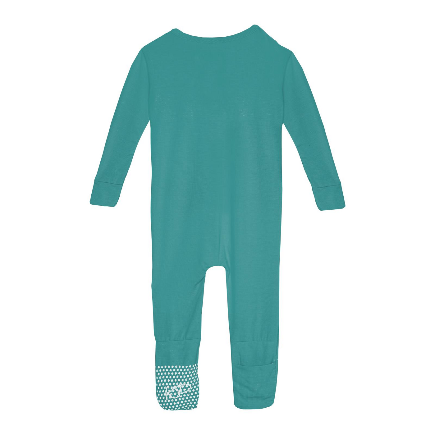 Teal Bamboo Convertible Footie - KicKee