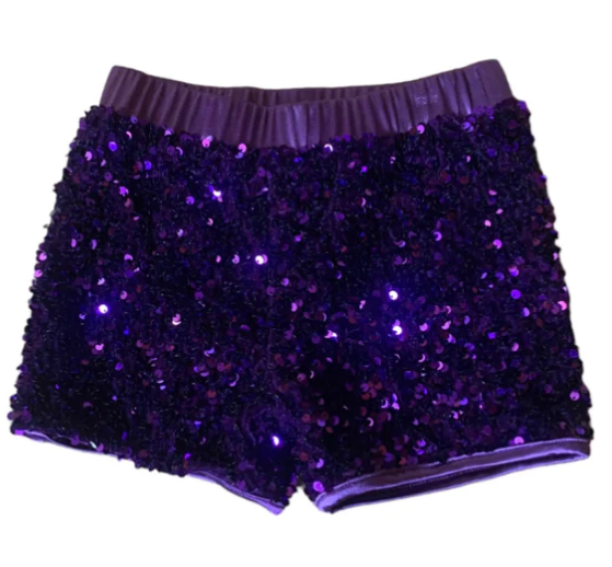 Purple Sequin Shorts - Lulu Bebe - 5