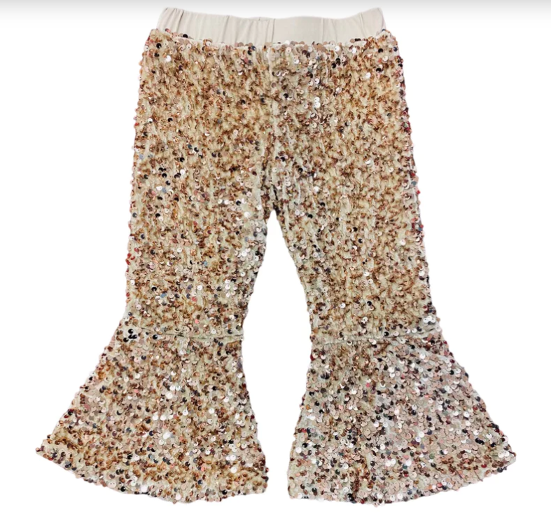 Gold Sequin Pants - Lulu Bebe - 4T