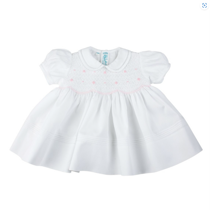 Feltman Brothers Smocked Dress w/ Panty - White or Pink