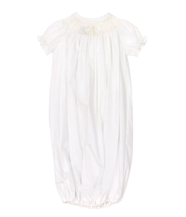 Ivory Smocked Cross Girls Christening Gown - J. Bailey