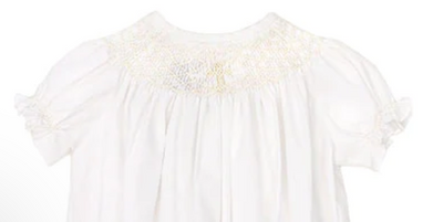 Ivory Smocked Cross Girls Christening Gown - J. Bailey