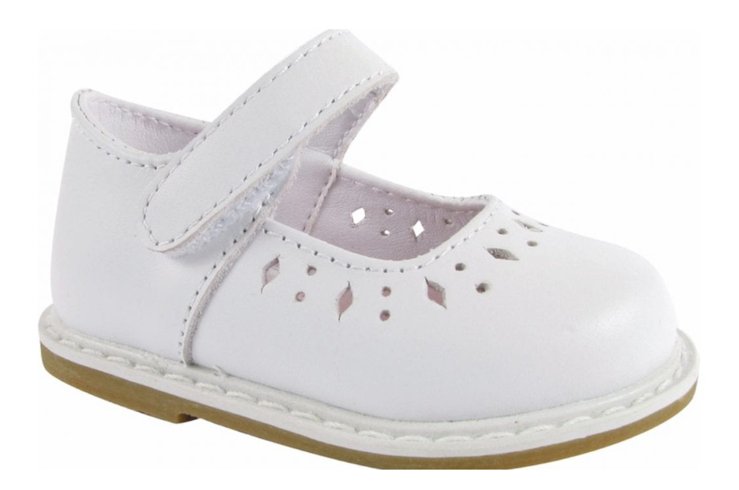 White Leather Mary Janes - Baby Deer - Size 5