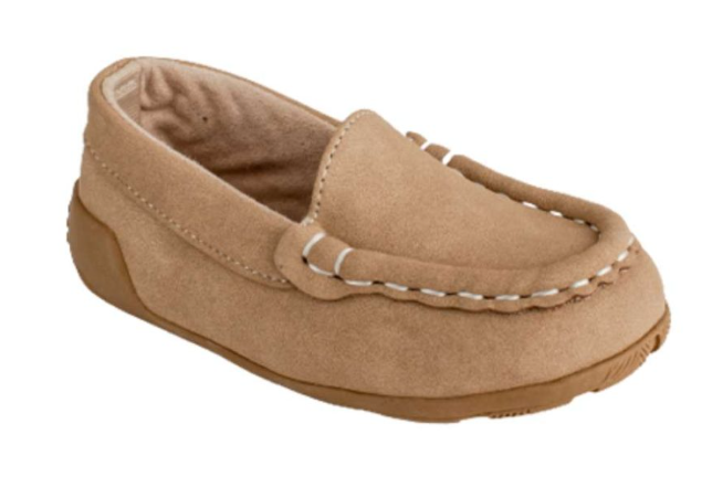 Boys Taupe Suede Driving Shoes Moccasin Loafers - Baby Deer