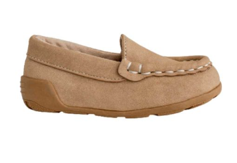 Boys Taupe Suede Driving Shoes Moccasin Loafers - Baby Deer