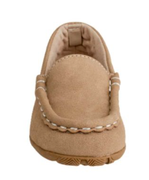 Boys Taupe Suede Driving Shoes Moccasin Loafers - Baby Deer