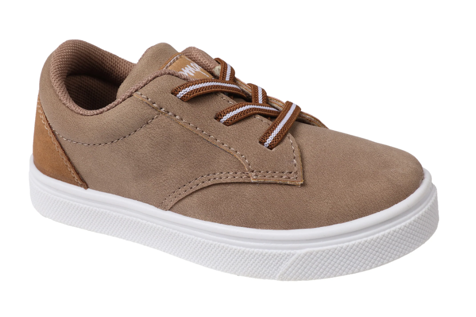 Boys Tan Slip On Shoe with Laces - Oomphies