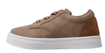 Boys Tan Slip On Shoe with Laces - Oomphies