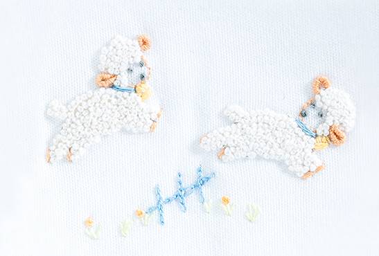 Blue Embroidered Lamb Bibs- Baby Club Chic