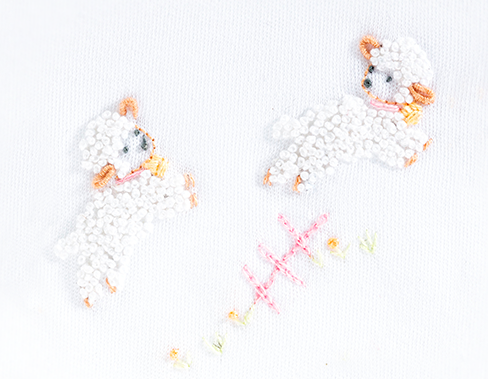 Embroidered Pink Baby Lambs Bib - Baby Club Chic