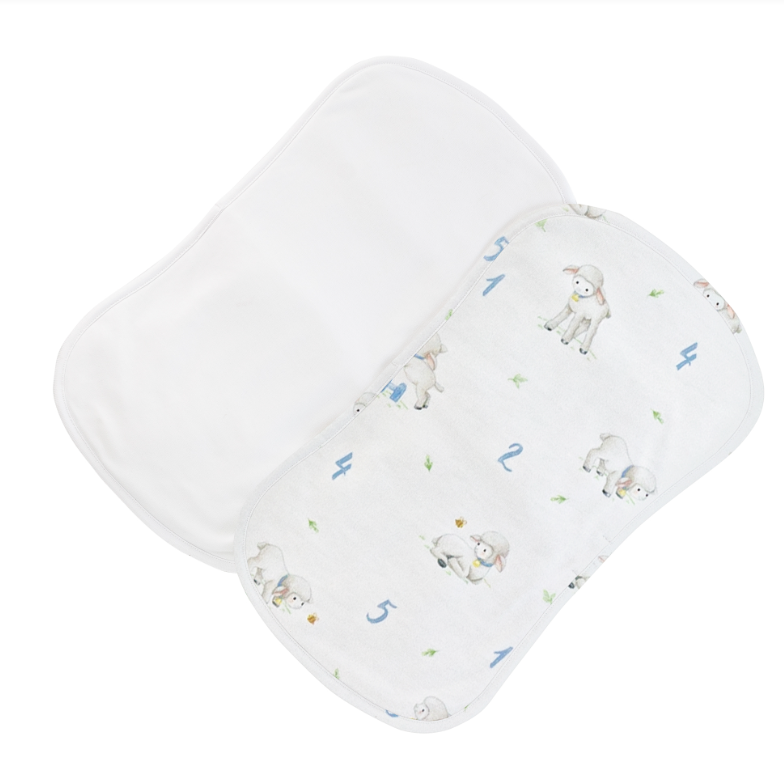 Blue Baby Lambs Burp Cloth - Baby Club Chic