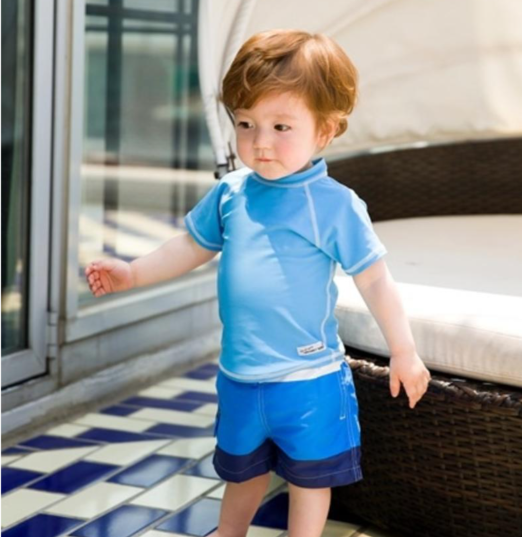 Boys Short Sleeve Rash Guard Swim Shirt - Vaenait Baby