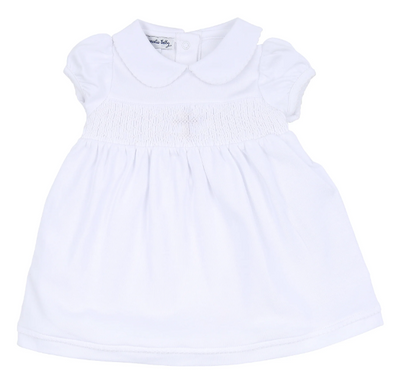 BLESSED SMOCKED CROSS DRESS & DIAPER COVER - MAGNOLIA BABY