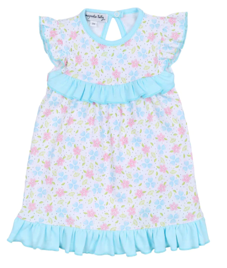 Ruffle Pastel Floral Flutter Sleeve Dress - Magnolia Baby