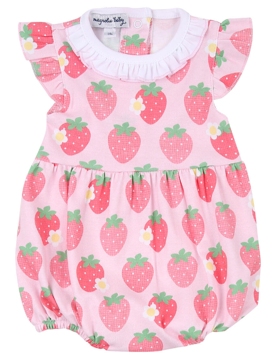Strawberry Pima Cotton Bubble and Dress - Magnolia Baby