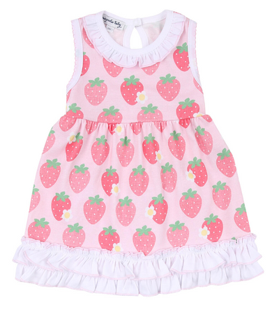 Strawberry Pima Cotton Bubble and Dress - Magnolia Baby