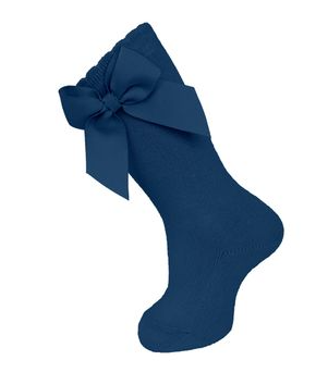 Knee High Socks w/ Ribbon Side Bow