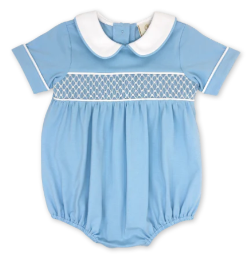 Boys Smocked Blue Bubble - Lullaby Set