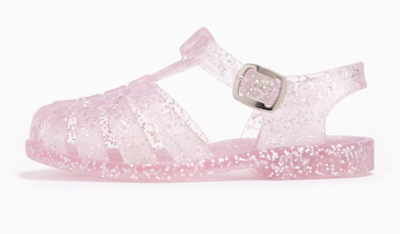 Pink Glitter Jelly Sandals