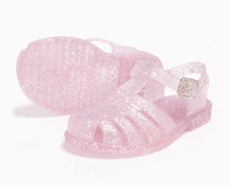 Pink Glitter Jelly Sandals