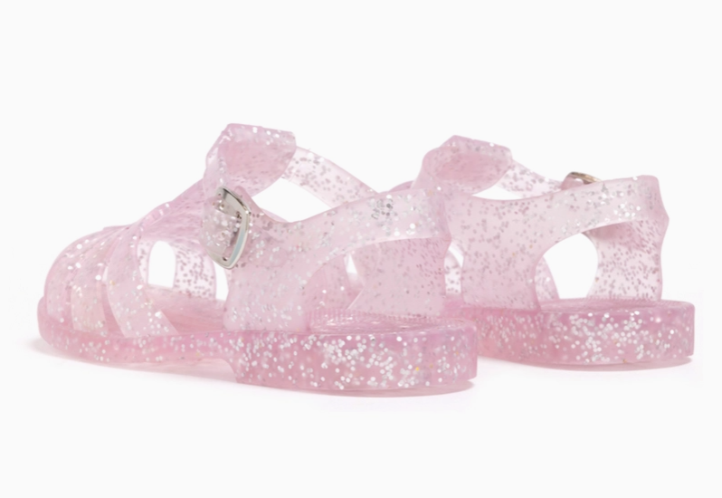 Pink Glitter Jelly Sandals