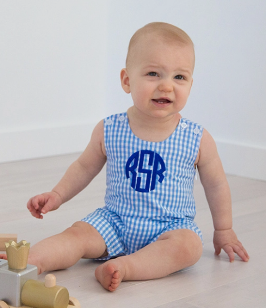 Boys Blue Gingham Jon Jon