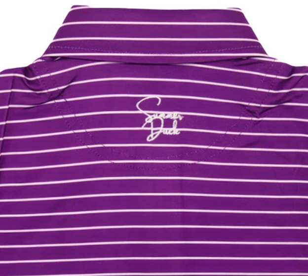 Purple Stripe Performance Golf Polo - Summer Duck Southern Lifestyle