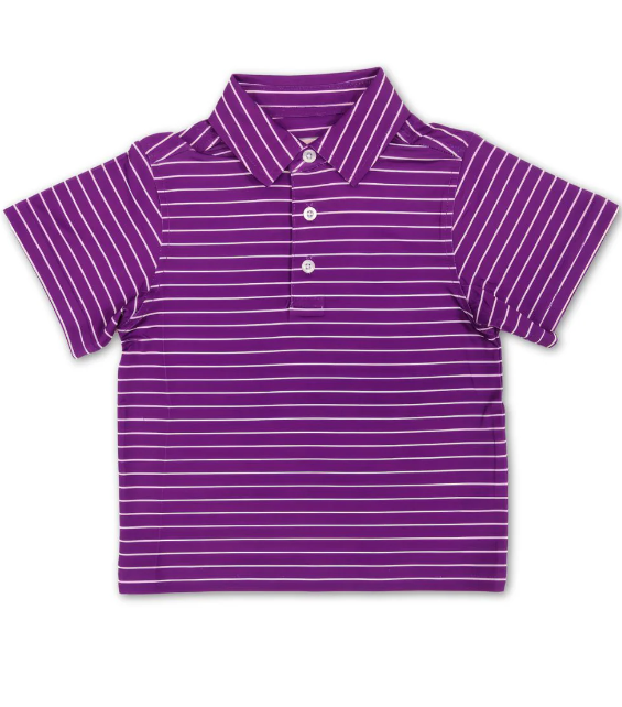 Purple Stripe Performance Golf Polo - Summer Duck Southern Lifestyle