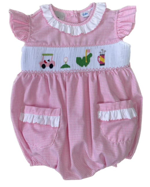 Smocked Golf Bubble - Lulu Bebe