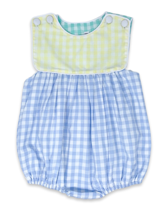 Boys Summer Gingham Bubble - Lullaby Set - 6M