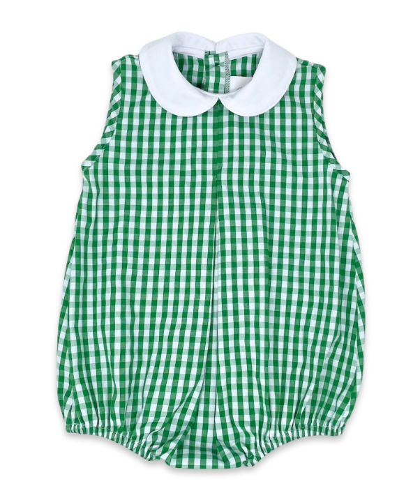 Masters Green Gingham Boys Bubble - Lullaby Set