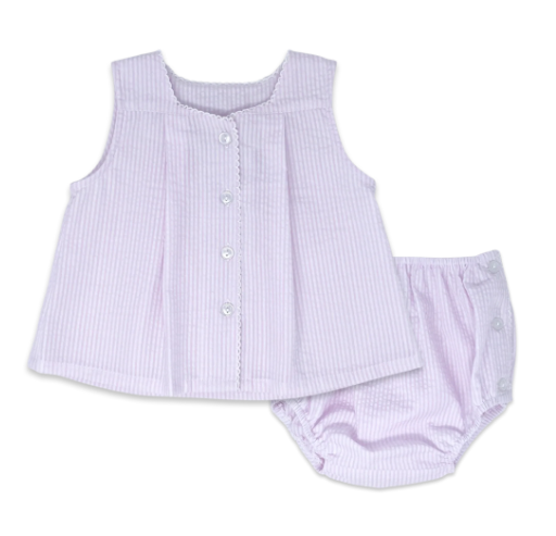 Pink Seersucker Diaper Set - Lullaby Set