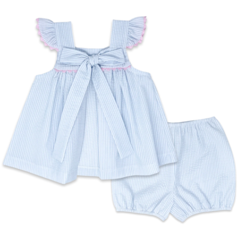 Girls Seersucker Swing Top Bloomer Set - Lullaby Set - 9M