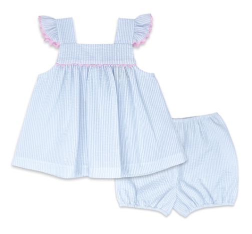 Girls Seersucker Swing Top Bloomer Set - Lullaby Set - 9M