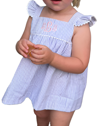 Girls Seersucker Swing Top Bloomer Set - Lullaby Set - 9M