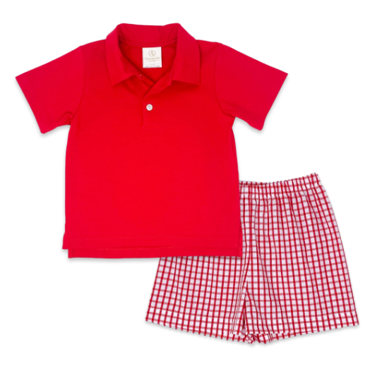 Boys Red Polo Short Set - Lullaby Set