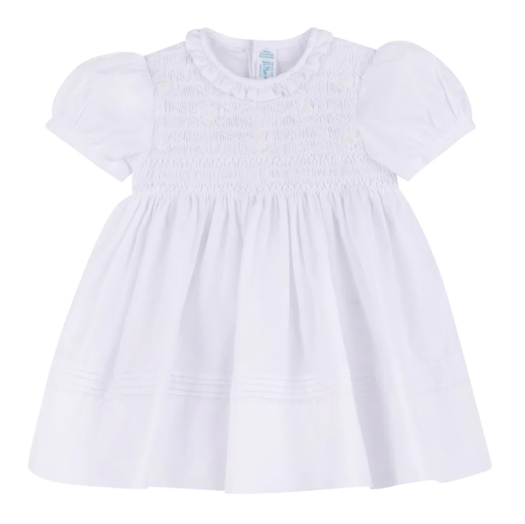 Girls White Floral Smocked Dress - Feltman Brothers