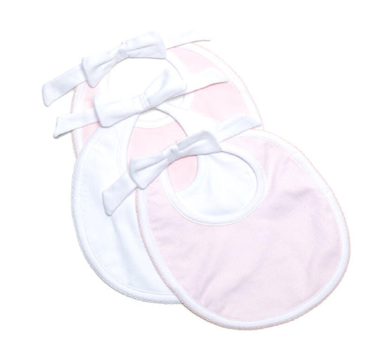 Pink Pima Bow Bib - Milly Marie
