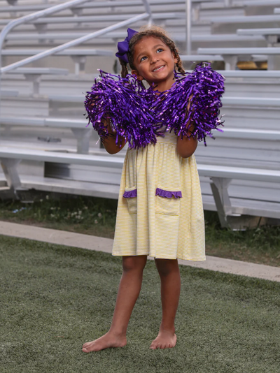 Yellow & Purple Stripe Dress - Trotter Street Kids