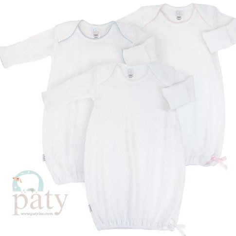 Paty Knit Overlap Shoulder Gown - Newborn