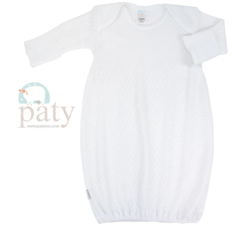 Paty Knit Overlap Shoulder Gown - Newborn